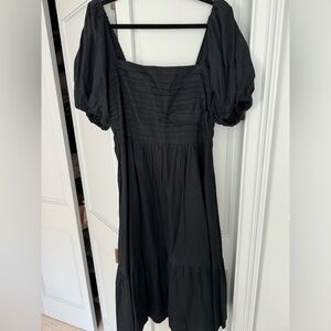 Abercrombie & Fitch Black Linen Midi Dress